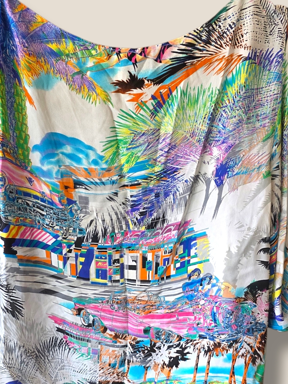 Vibrant Tropical Palm Print Blouse in Multicolor - Picture 4 of 5